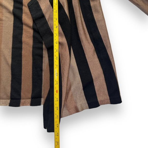 Chicos Open Front Waterfall Cardigan Black Taupe Stripe Women's Small Chicos 0 - Picture 5 of 7